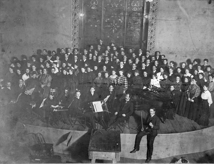 Oratorio Society rehearsing in Old Main Chapel