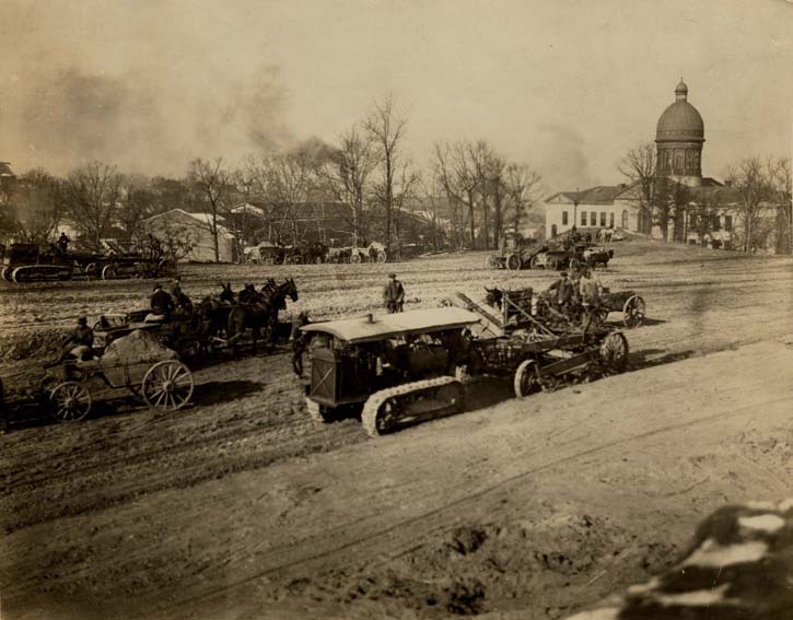 clearing land for the Seminary buildings