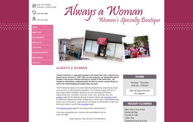 Screenshot of the Always a Woman website