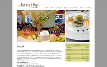 Screenshot of the Barley & Rye website