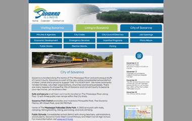 Screenshot of the City of Savanna website