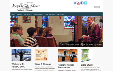 Screenshot of the Mary Our Lady of Peace website