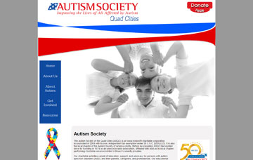 Screenshot of the Autism Quad Cities website